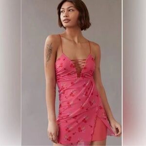 Urban Outfitters Pink Floral Mini Dress